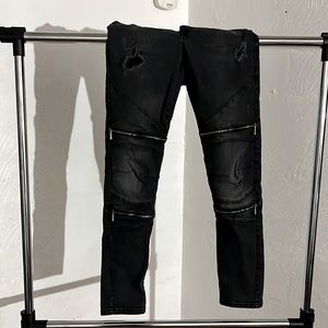 Zara black mens biker jeans